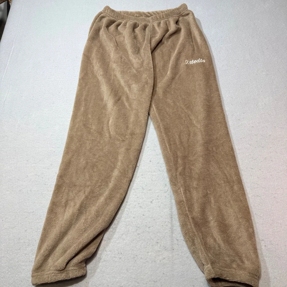 D.stedta Plush Pajama Set‎ Lounge Wear Tan Long Sleeve Top Pants Size 12